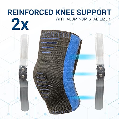 Miniatura 5 de Rodillera con bisagras para hombres y mujeres, soporte para desgarro de menisco, ACL y artritis, soporte estabilizador de rodilla con refuerzos