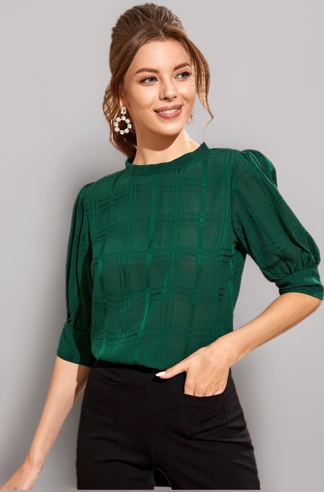 Lymio Women's Chiffon Regular Fit Top (526-576)