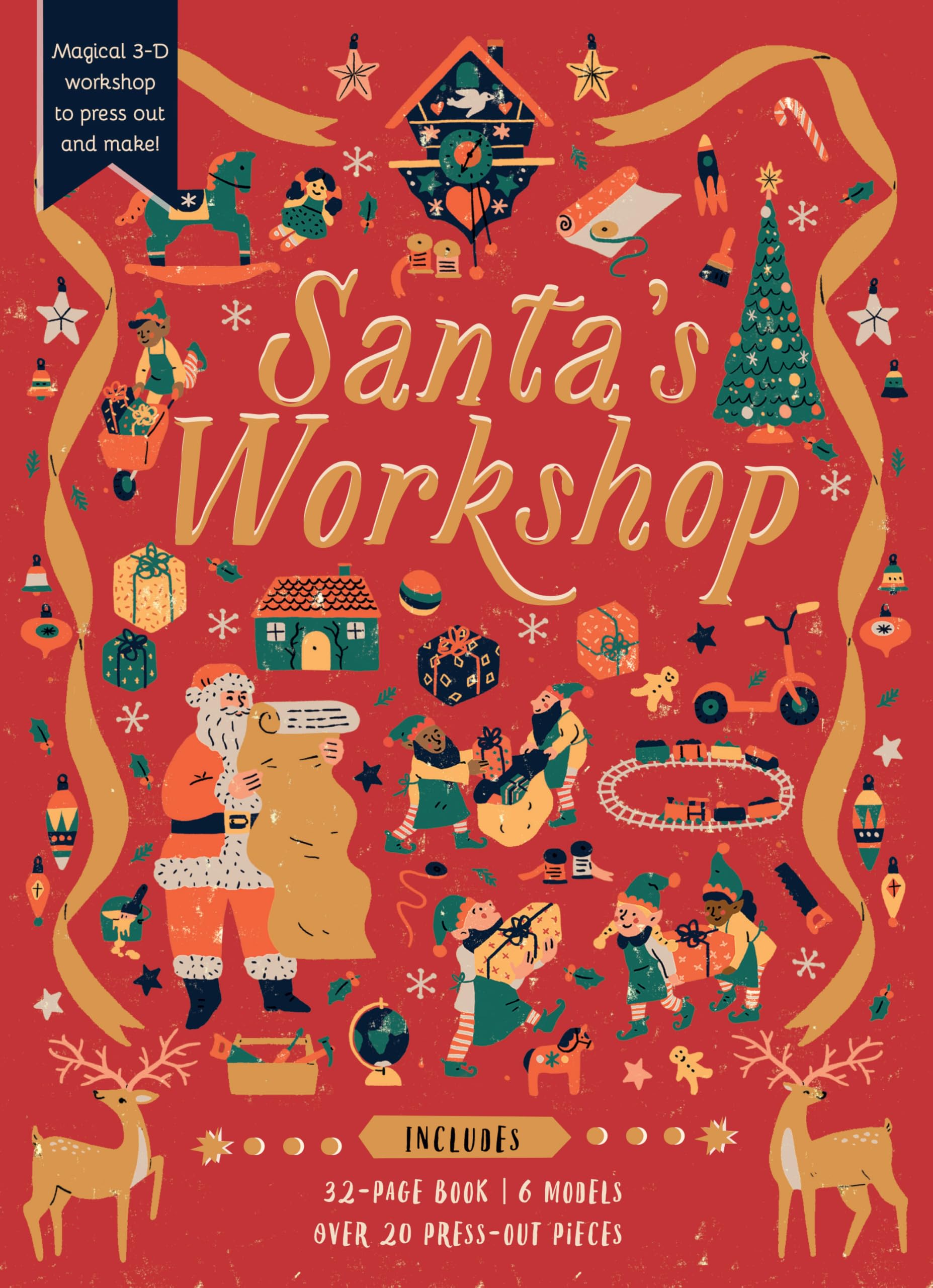 Santa's Workshop: Magical 3-D workshop to press out and make! Includes: 32-page book, 6 models, over 20 press-out pieces (Busy Builds)