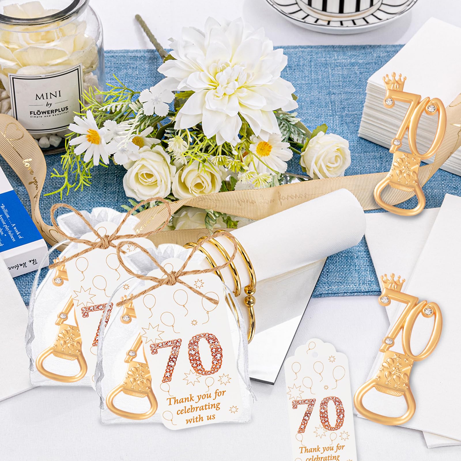 60 Stück Partygeschenke zum 60. Geburtstag, Flaschenöffner-Set, goldener Flaschenöffner, Geburtstag, personalisierbar, Partyzubehör, 60. Hochzeitstag, Souvenirs für Gäste