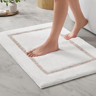 Madison Park Roan Border Tufted Bath Rug Non-Slip, 20 x 32, Beige
