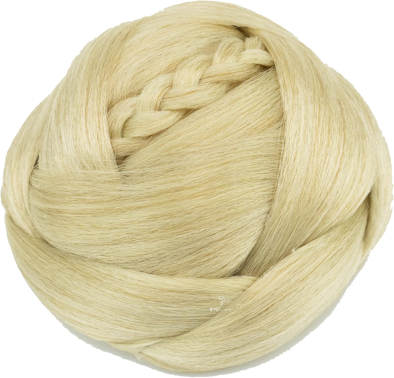 IMISSU Dancer Braided Chignon Hair Cover Donut Hairpieces Scrunchie Hair Bun Wig Updo on Wedding Party (M3 Dirty Blonde) - Image 4