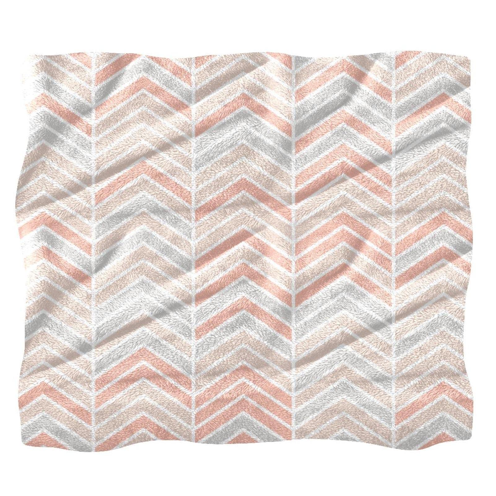 Couverture polaire douce lit plaid canapé motif triangle coloré chaud