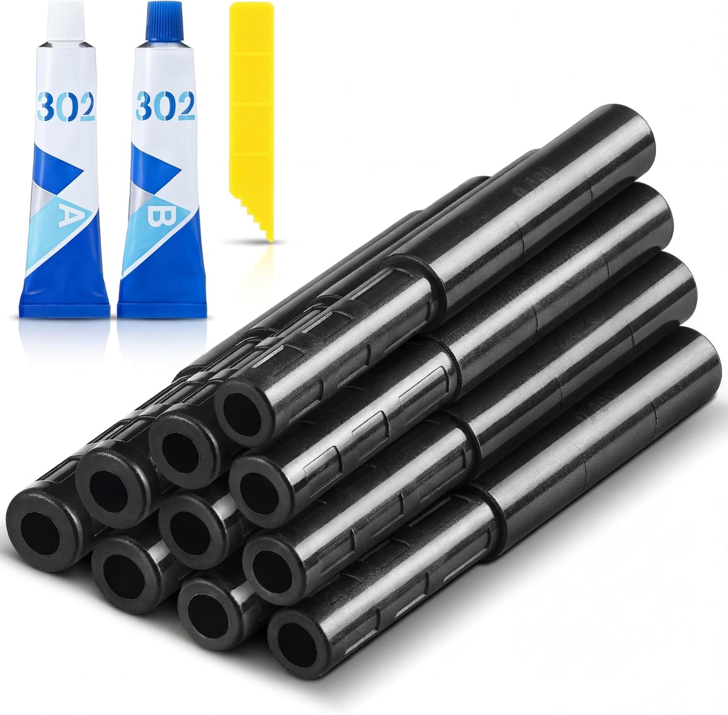 12 Pcs Golf Club Extensions Carbon Fiber Golf Shaft Extension Rod 2 Pcs 02ab Adhesive Shaft Extender Spiral Design for Industrial Equipment Home Repair