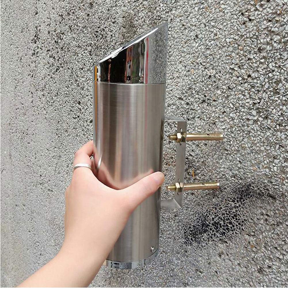 NTT Cendrier Mural en métal verrouillables Bins Ash en Acier Inoxydable Antirouille Cigarette Ash Bin Adapté Club Pub extérieur (Color : Silver, Size : B)
