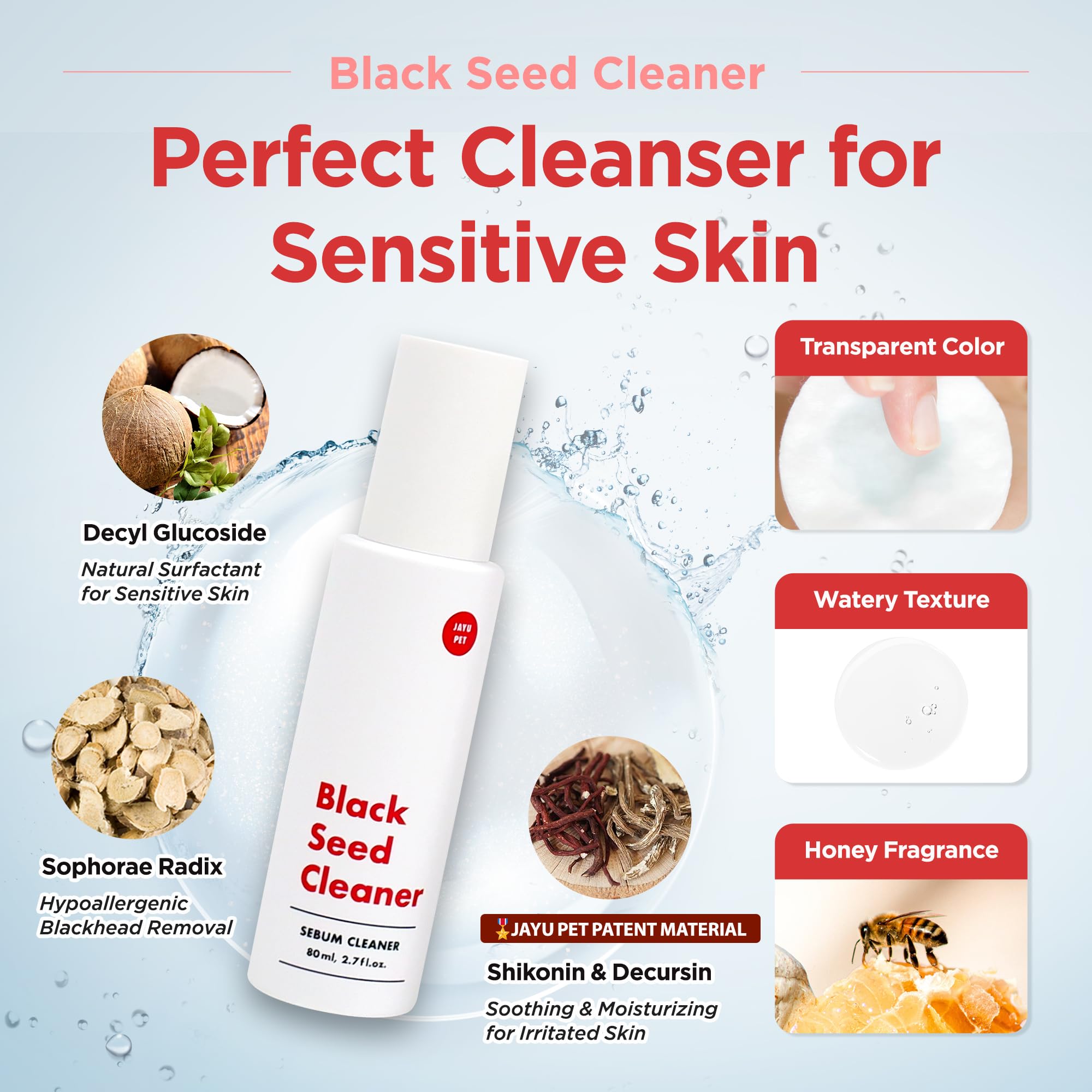 JAYU PET Black Seed Cleaner - Cat Chin Acne Treatment, Non-Toxic Hypoallergenic Cleanser, Cat Acne Chin Treatment, Remove Cat Chin Blackheads, Improves Skin Health 2.7 fl.oz (80ml) - image 5