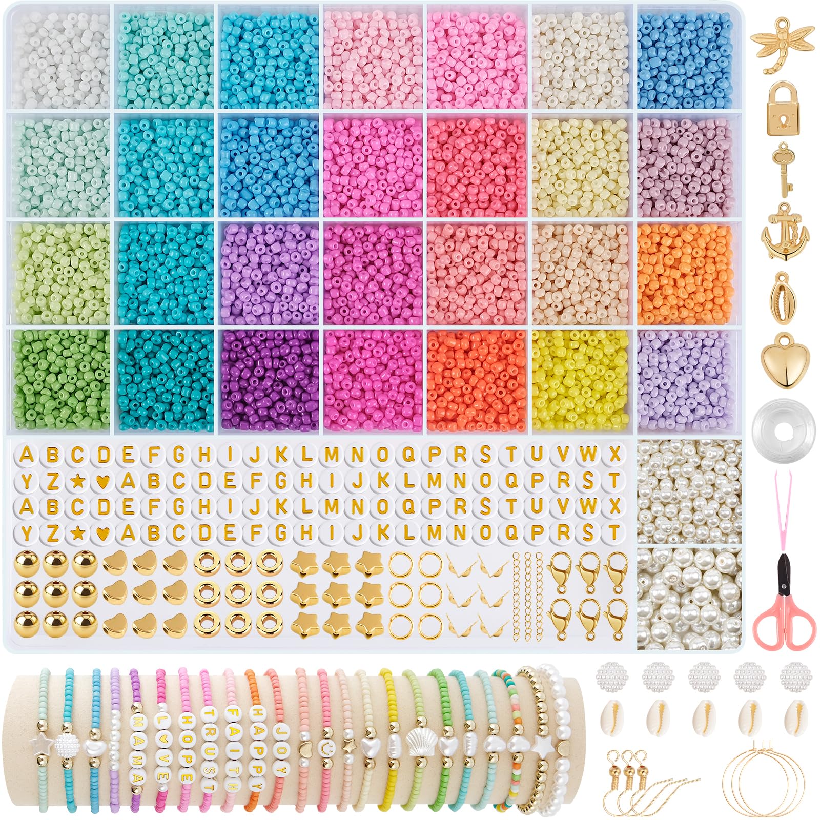RUBY 3mm Perlen für Armbänder Mini Perlenset Charm Kit
