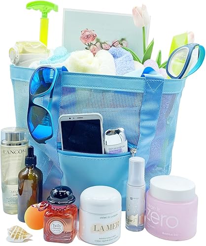 Miniatura 2 de Bolsa de playa de malla, bolsa de playa, ligera, impermeable, a prueba de arena, bolsas de viaje duraderas para juguetes de playa