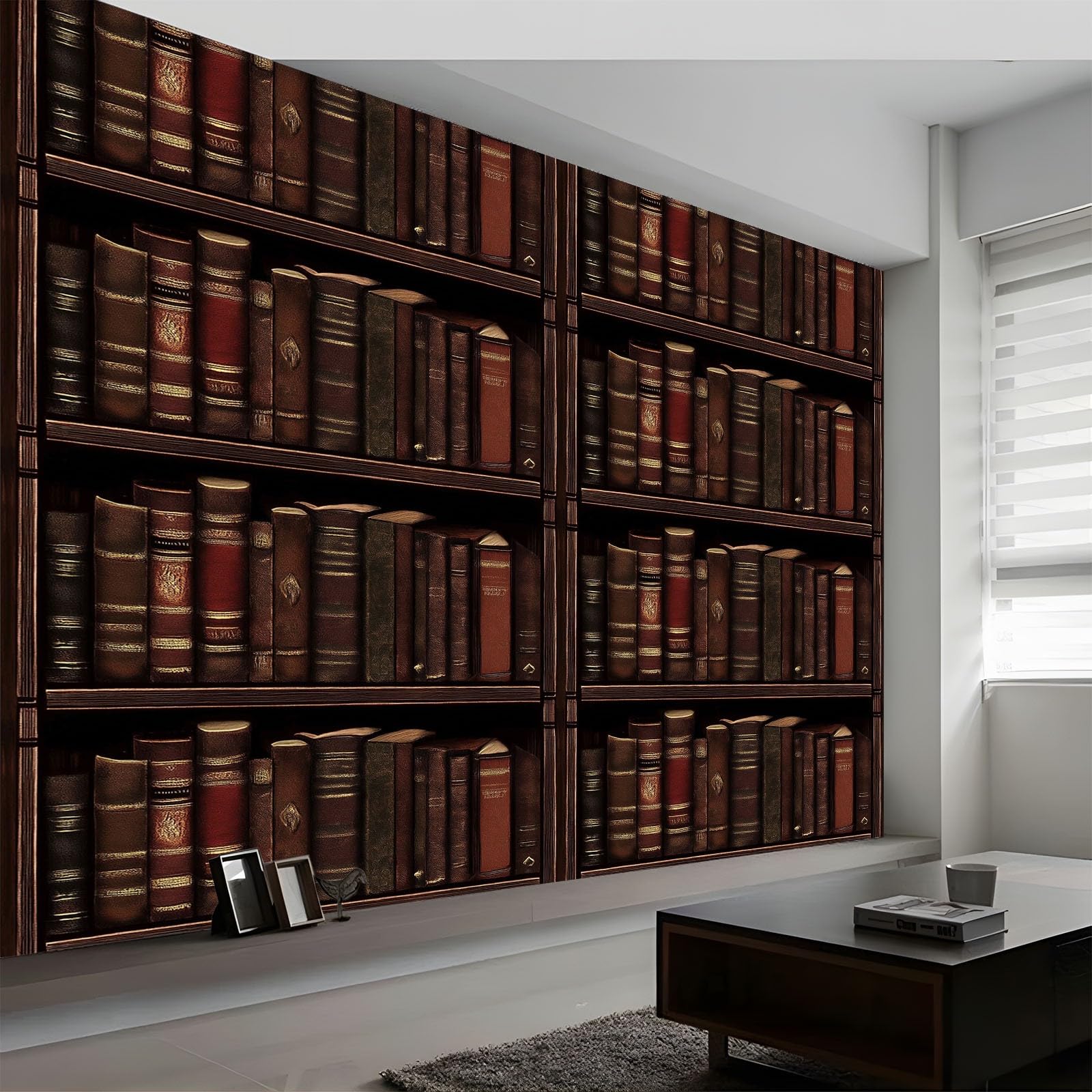Generico Fototapeta 500 x 280 cm Książki na książki w stylu retro Tapeta z włókniny Krajobraz | Fototapeta fotograficzna TNT Salon, Brązowa kawa