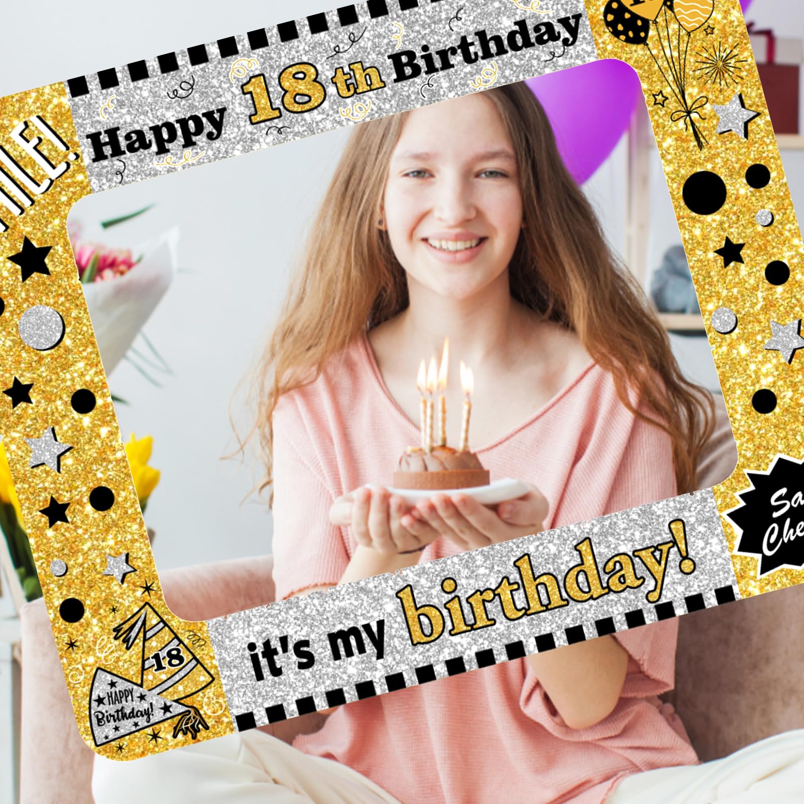 Anniversaire Gonflable Photo Frame Strip Party Picture Selfie Prop (âge