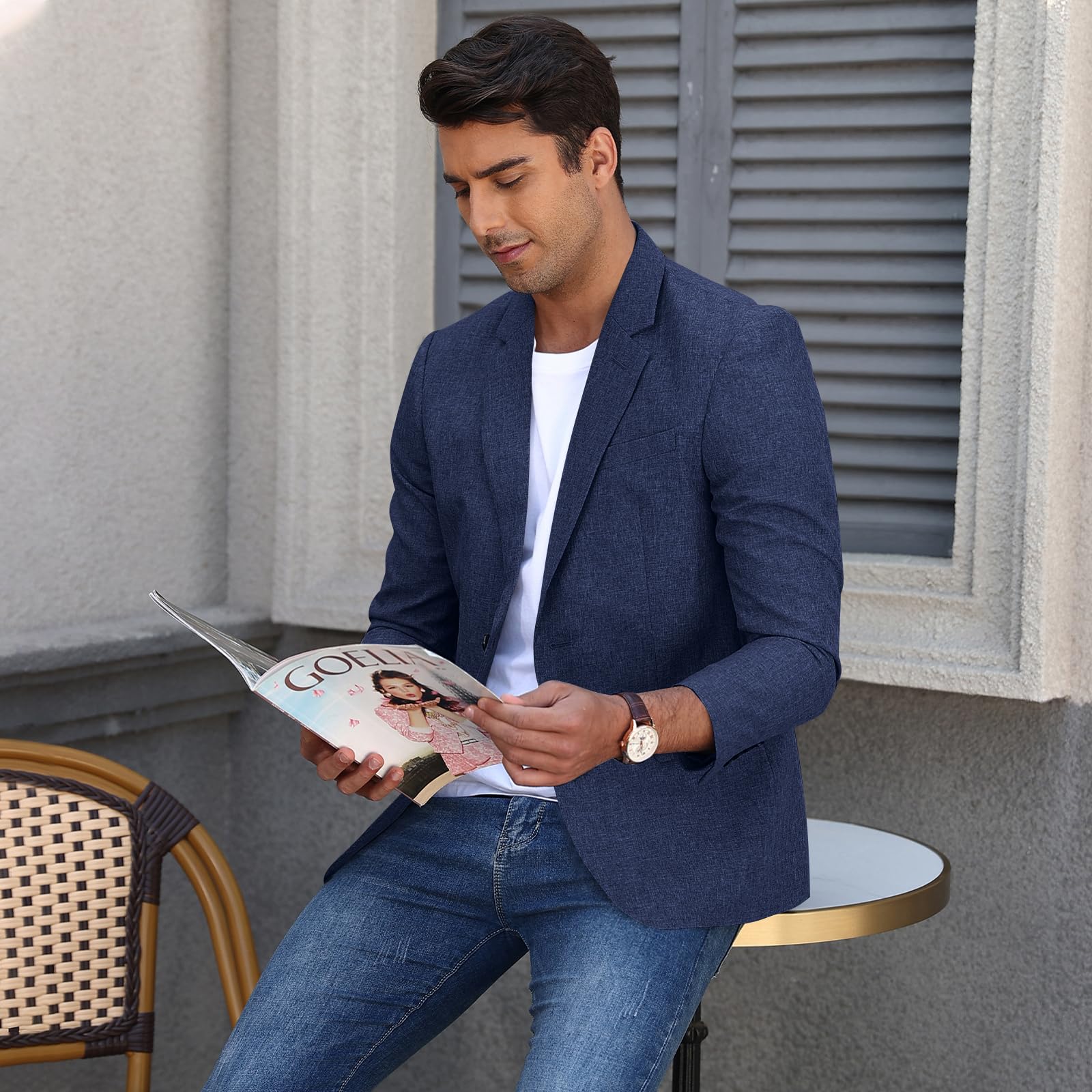 Elainone Sakko Herren Sportlich Modern Blazer Jackett zu Jeans Regular Fit Leicht Sakkos für Herren