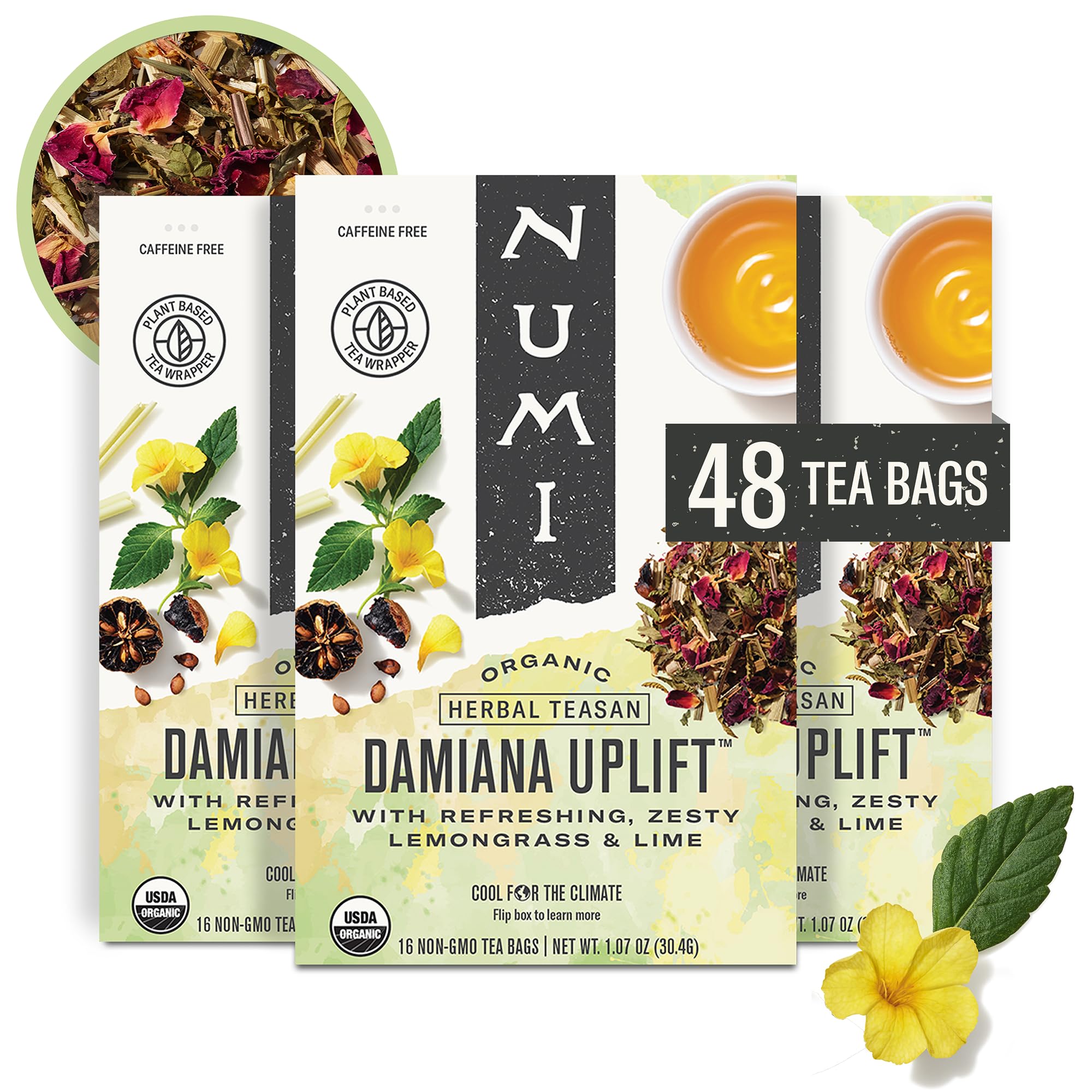 Amazon.com : Numi Organic Damiana Uplift Tea, 48 Herbal Tea Bags