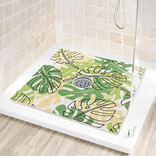 Miniatura 9 de Alfombrilla de ducha antideslizante 24 x 24 pulgadas para interior - Alfombrilla de ducha cuadrada antideslizante para personas mayores