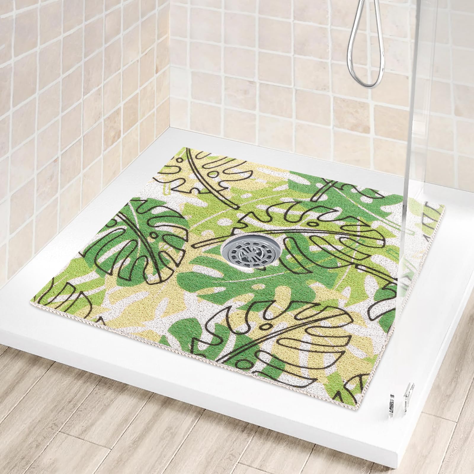 Tapis de douche carré antidérapant 61x61 cm pour douche italienne