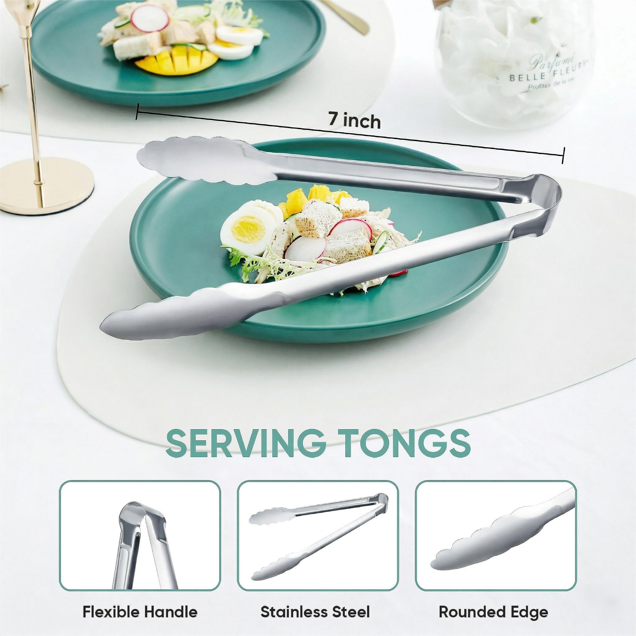 Stainless Steel Buffet Tongs - 12 Pack -2 Stainless Steel Buffet Tongs - 12 Pack -2