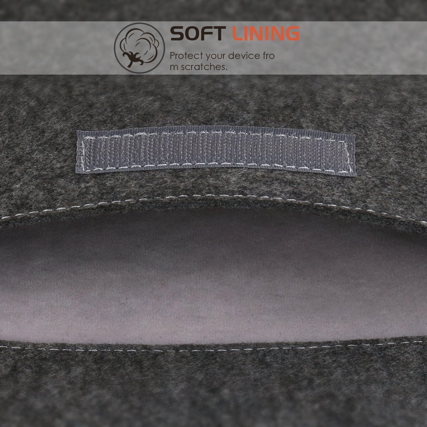 MoKo Felt Sleeve Case soft lining