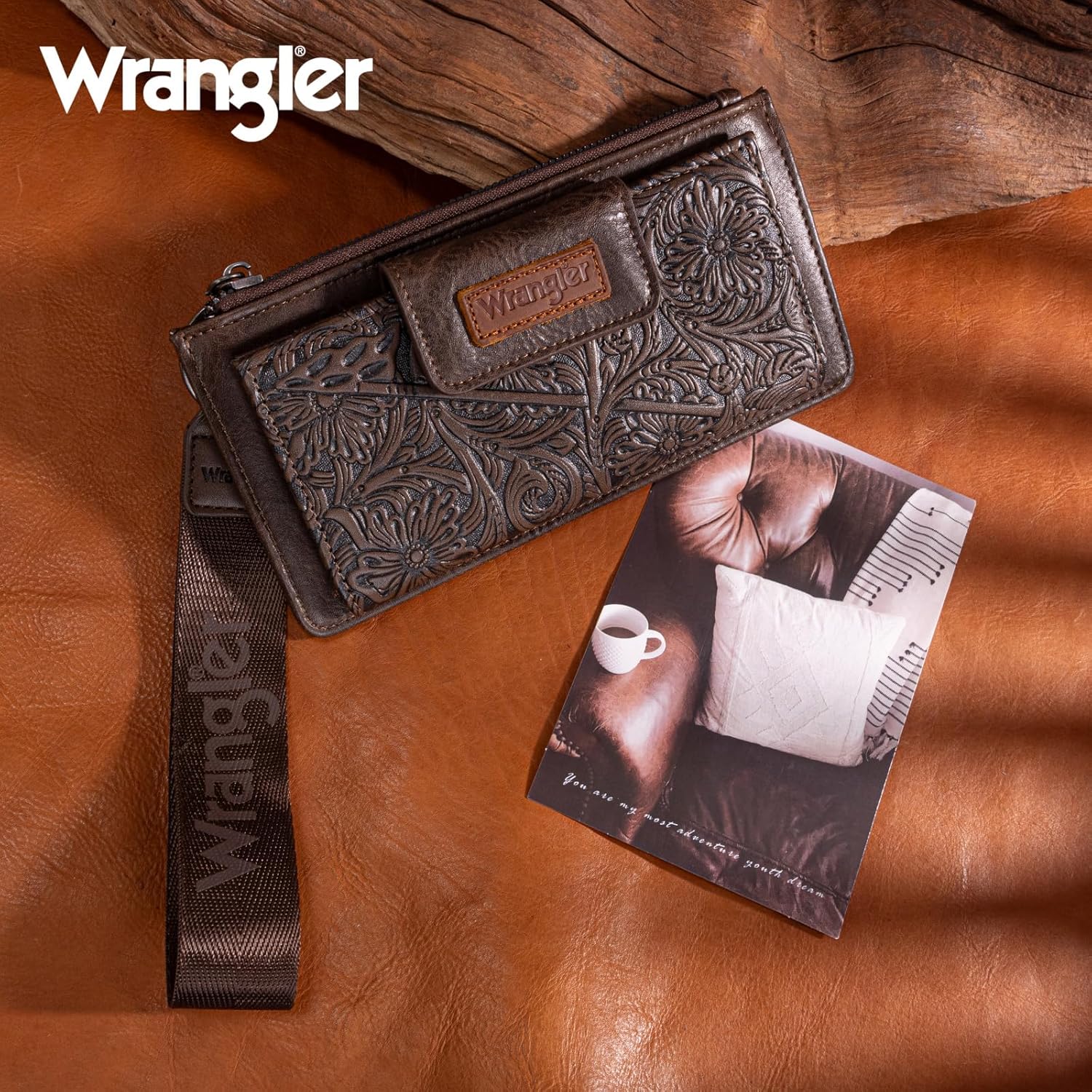 X Wrangler Wristlet Wallets for Women Western Clutch Wallet Card Cases & Money Organizers Bifold Wallet with Zipper Pocket - Image 6