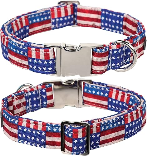 Miniatura 5 de Lionet Paws Collar patriótico para perro con lazo marinero, 4 de julio, suave y cómodo, ajustable con la bandera estadounidense para perros grandes,