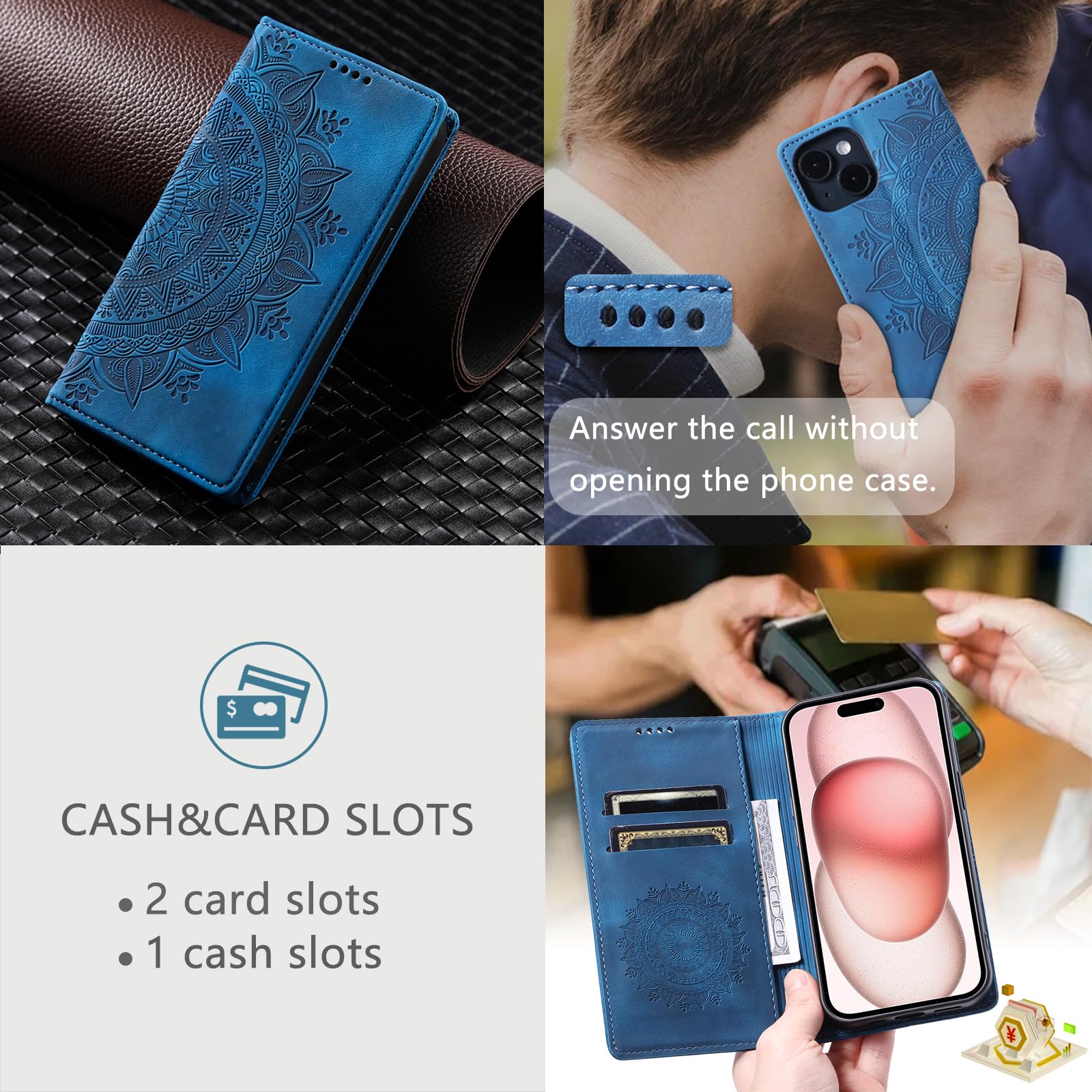 Custodia A Portafoglio BAIDIYU Per Xiaomi Poco X5 5G - Pelle PU Di Lusso Con Slot Per Schede, Tasca Porta Banconote, Supporto Per Video, Antiurto, Colore Blu