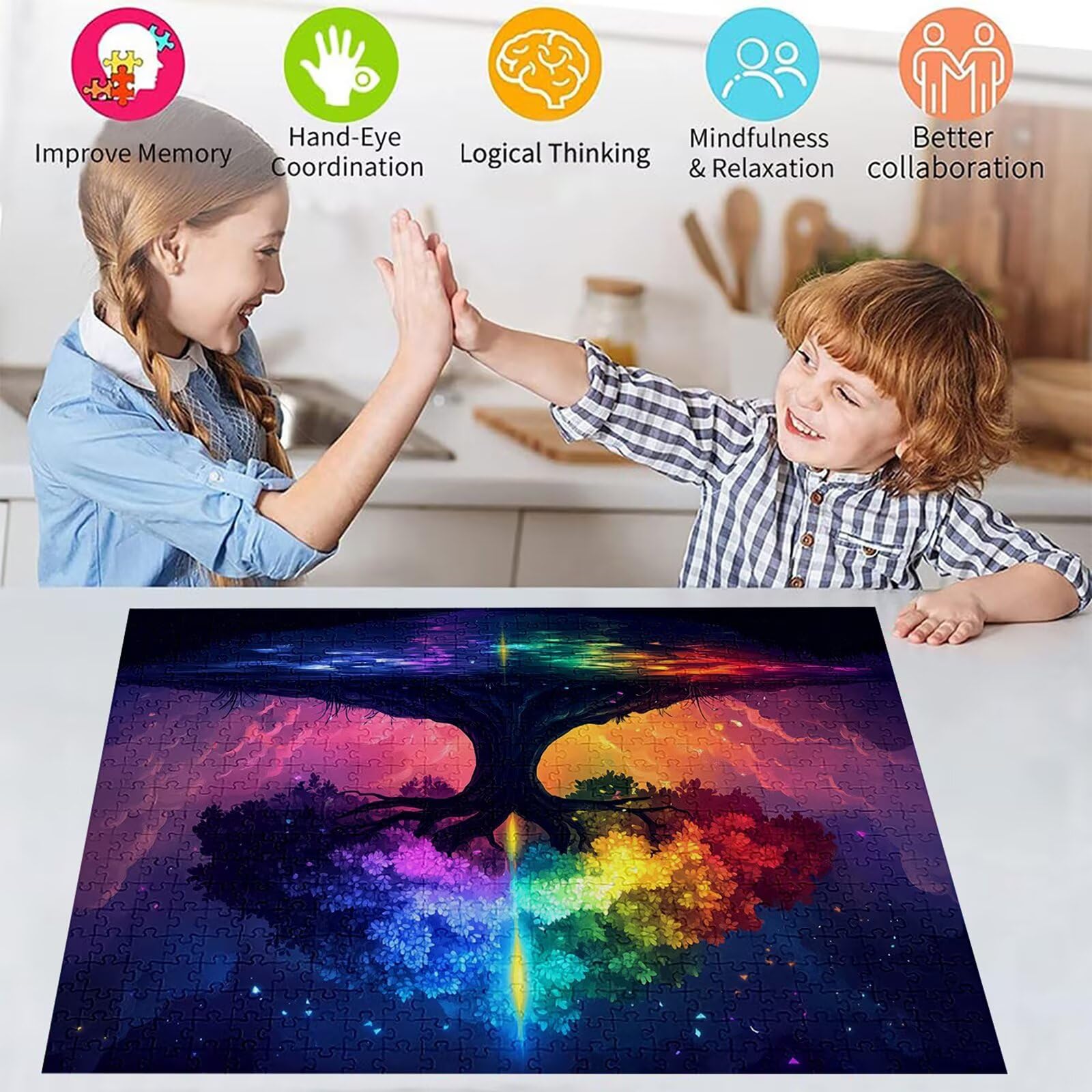 Puzzle 3000 elementów Krajobraz Drzewo dla dorosłych 122 x 81 cm Unikalne Rzemiosło Klasyczne 3D Drewniana układanka do rodzinnych gier aktywnych, układanka zrób to sam do dekoracji ścian domu