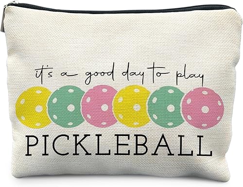 bolsa de maquillaje Bolsa de cosméticos de deportes, Pickleball colorido