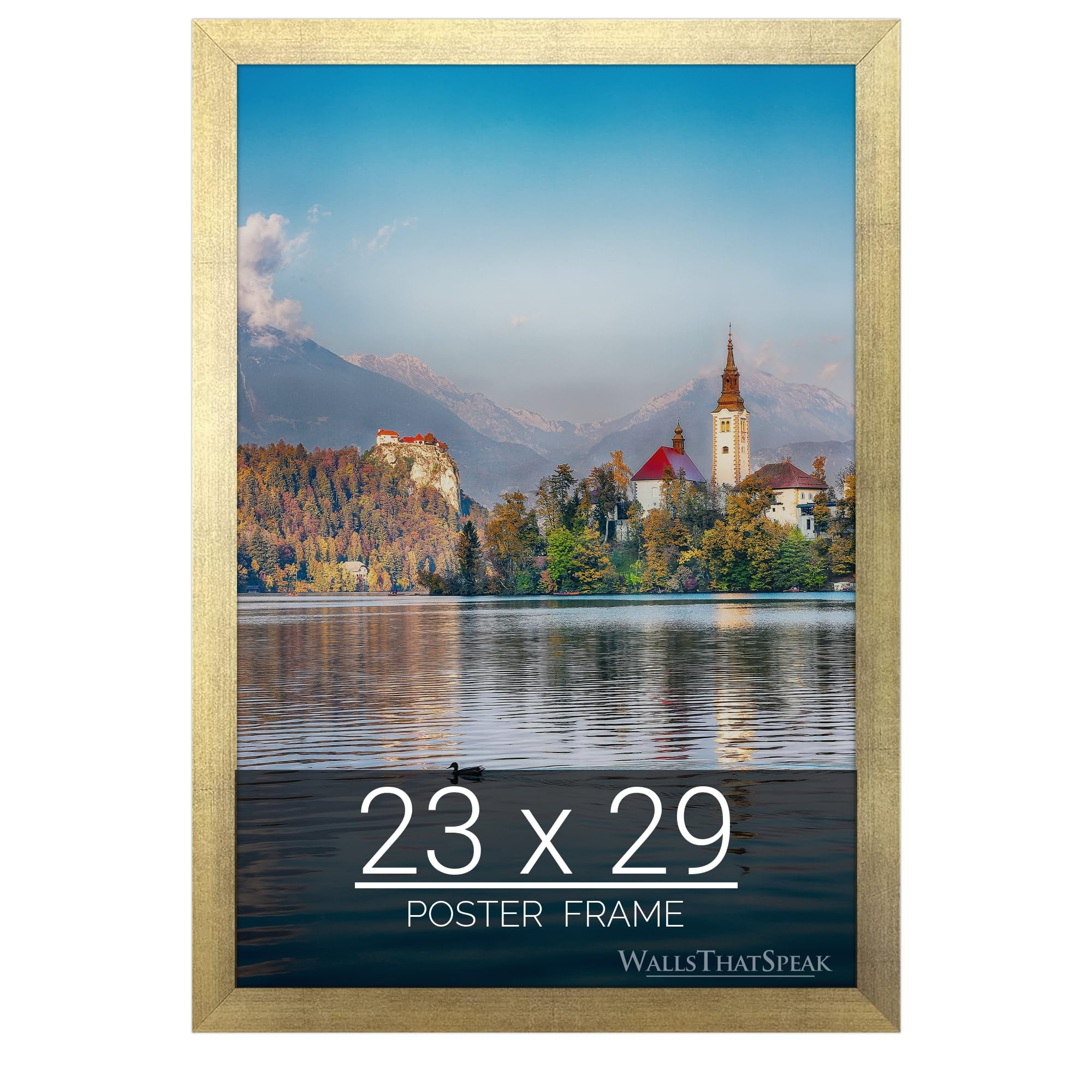 wallsthatspeak 23x29 Gold Picture Frame for Puzzles Posters Photos or Artwork