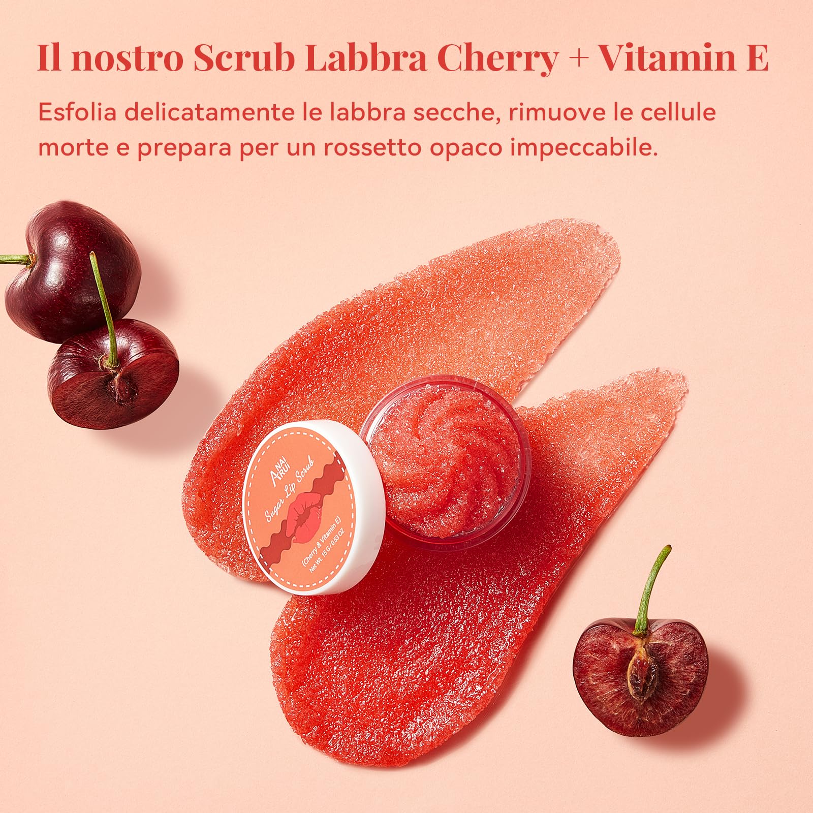 ANAiRUi Set di maschera per labbra e peeling per labbra Cherry