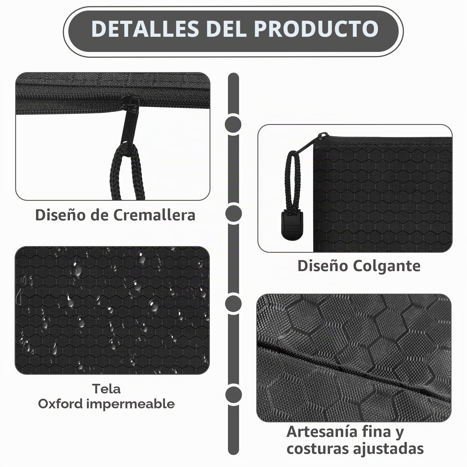 8 Piezas Bolsa para Guardar Dinero, Bolsillos para Billetes con Cremallera A5, Bolsa Dinero Banco de Oxford para la Escuela, la Oficina y los Viajes