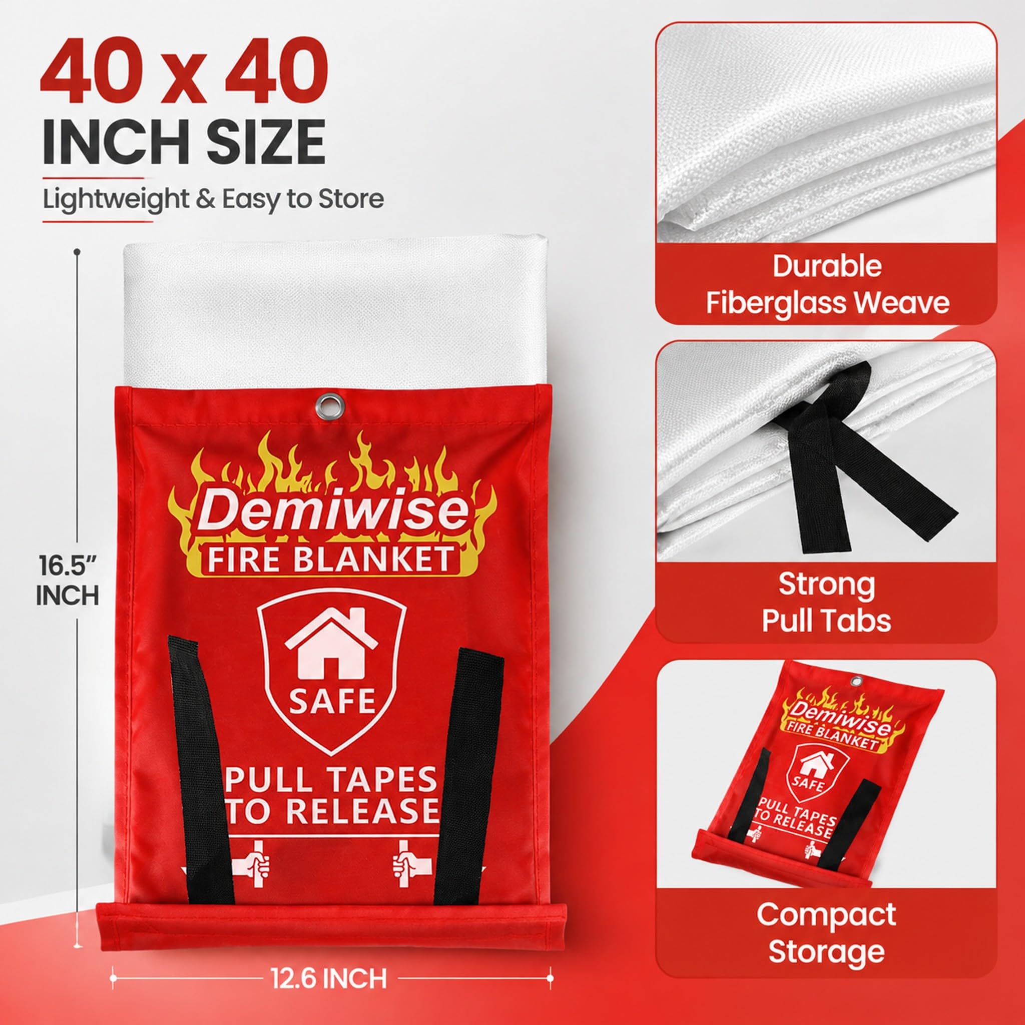 Fire Blankets - 4 Pack for Home & Kitchen -5