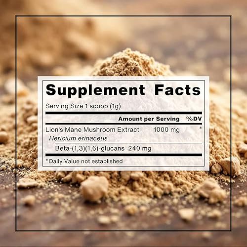 Miniatura 6 de Suplemento de extracto doble de hongo melena de león - Apoya la función cognitiva, la concentración y el estado de ánimo - Sin rellenos - Probado
