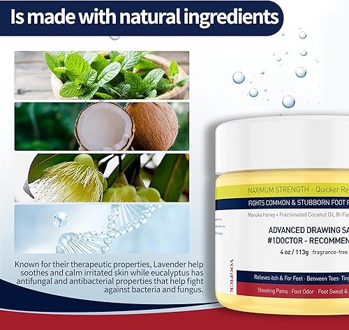 Miniatura 6 de Manuka Honey Tea Tree Antifungal Cream, Itchy Feet Relief, Jock Itch, Foot Odor, Balls Ringworm, Psoriasis, Eczema, Rash, Dry Cracked Heels,