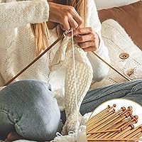 Vista 7 de LIHAO Juego de 30 piezas de agujas de tejer de bambú, agujas de tejer de madera, accesorios de kit de tejer para principiantes hechos a mano, de una