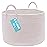 OrganiHaus Large Woven Storage Basket for Blankets and Toys 20 x 13 Inch, Rope Laundry Basket with Handles, Cushions & Pillows Storage Bin, Nursery Hamper, Soft Round Dog Toy Bin - Off-White