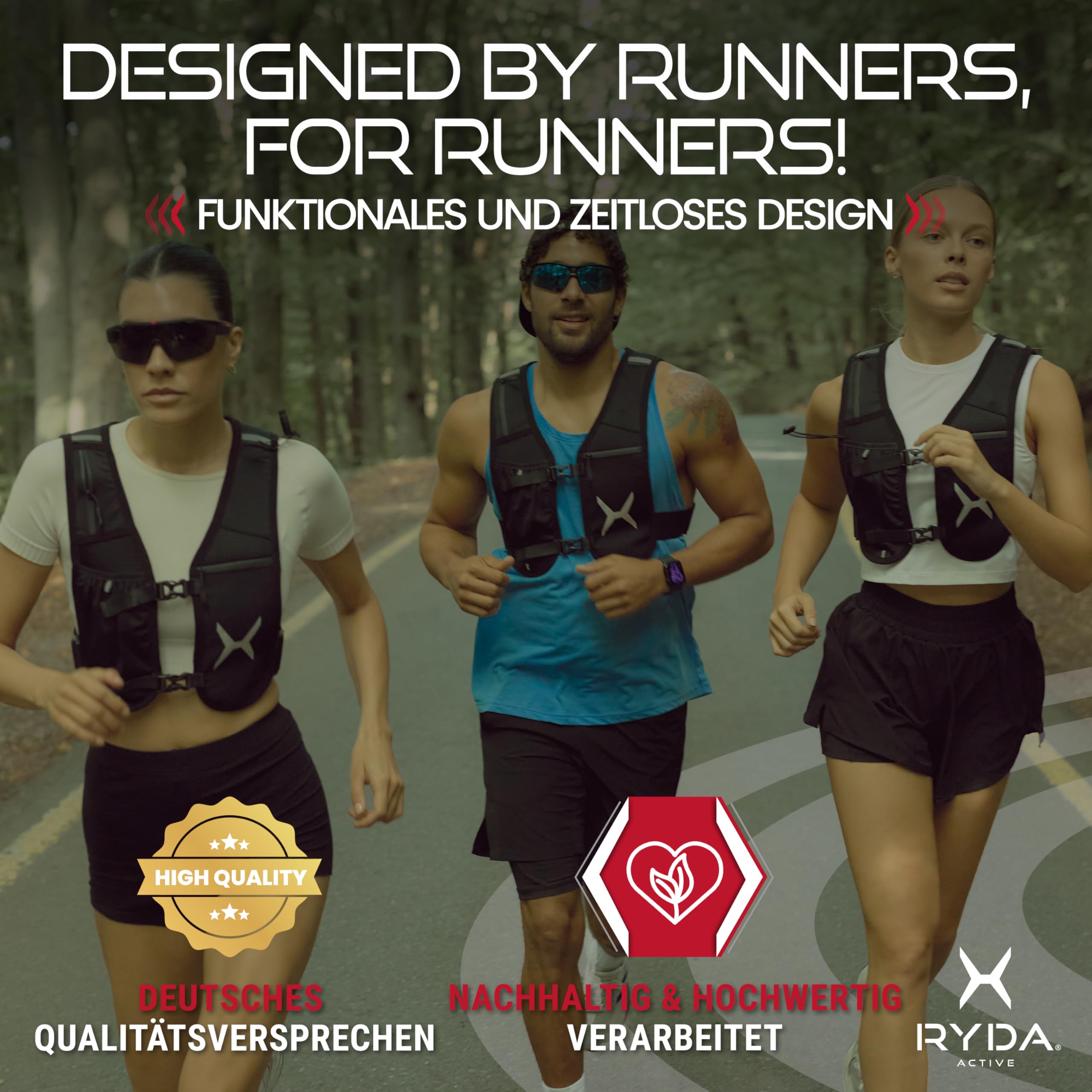 Laufweste Damen & Herren | wasserdichte Handytasche | Ultraleicht 270g | 500ml Trinkflasche & Pfeife | reflektierend & universell verstellbar | ideal für Joggen, Trail & Marathon