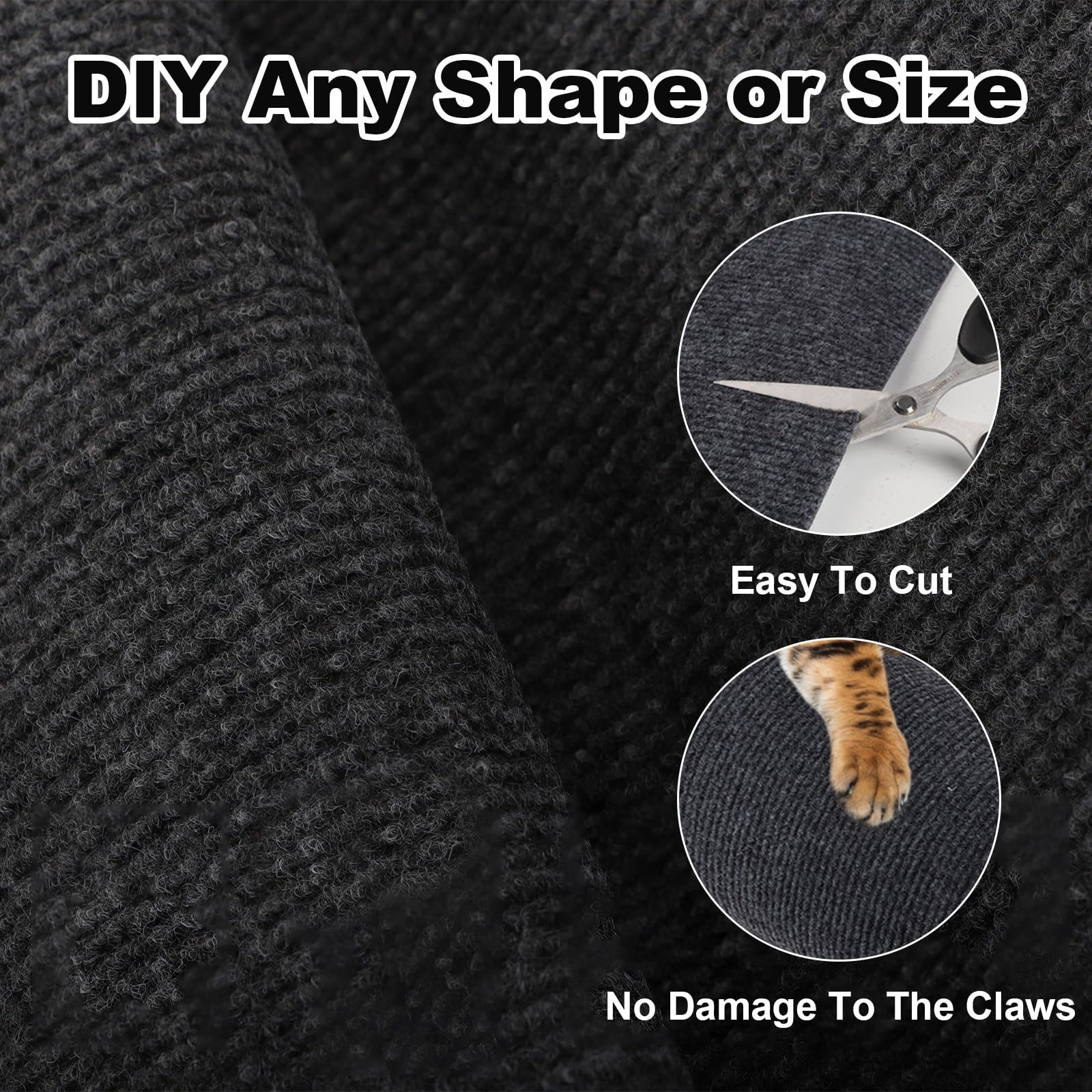 Tiragraffi Per Gatti Autoadesivo 200x40 Cm - Protezione Divano In Fibra Di Poliestere - Foto 4