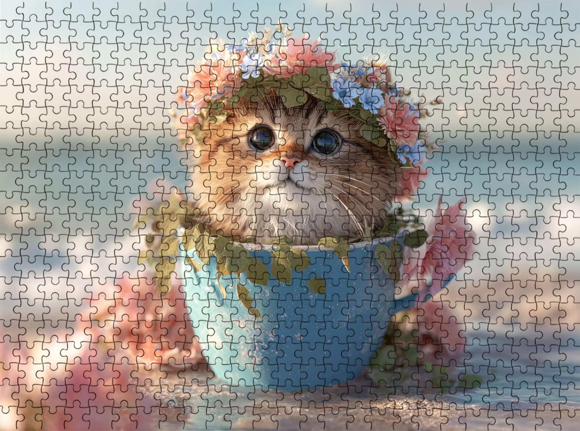 Carino gatto-4 Puzzle 5000 Pezzi per Adulti, Puzzle in Legno - Collezione Classica con Poster Incluso - Sfida di Concentrazione e Passatempo Antistress, Gioco per Famiglia, 156 x 105 cm f0-570