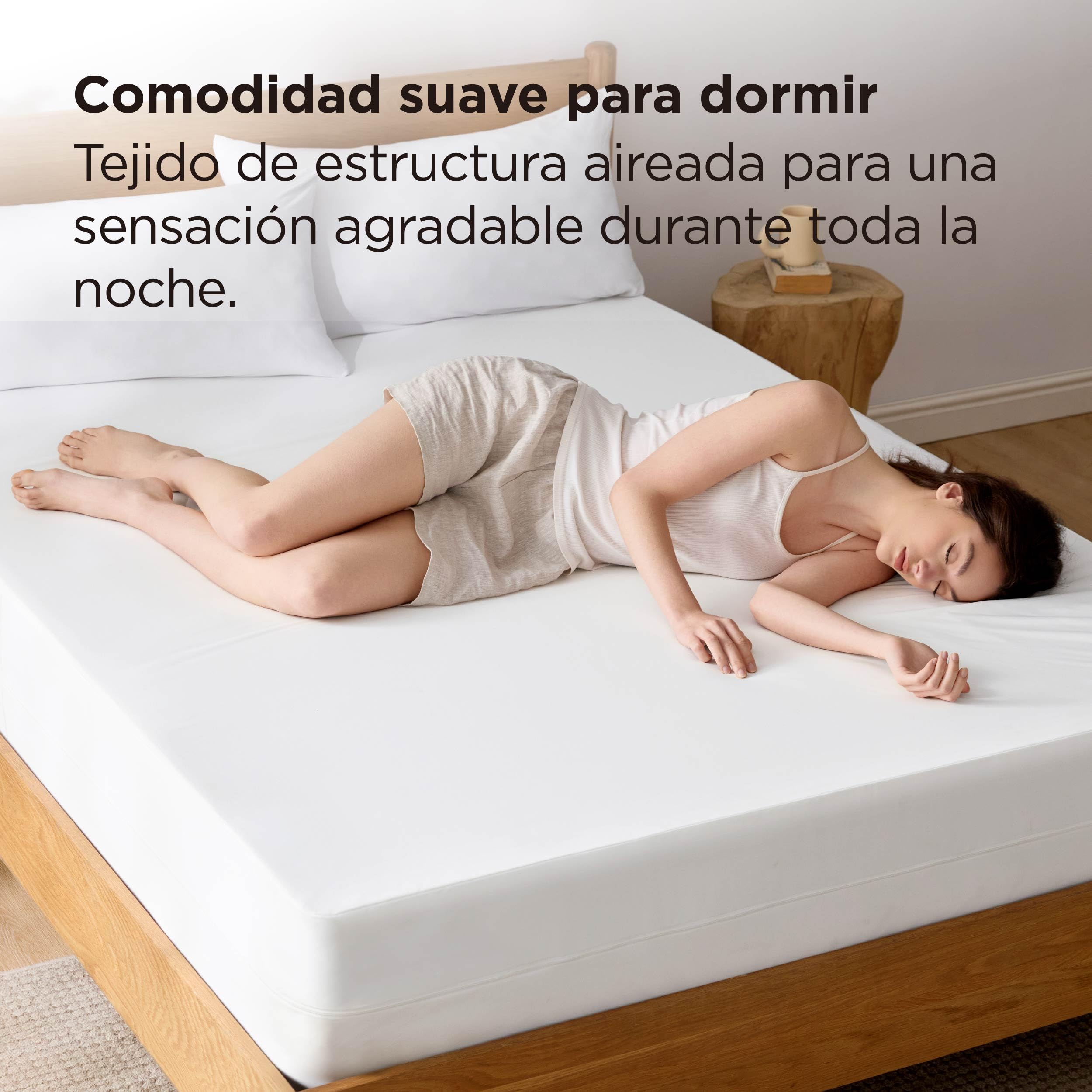 BEDSURE Protector de colchón 140 x 190 x 30 cm, Resistente al Agua contra ácaros y chinches, protección contra la Humedad, protección contra alérgicos, Lavable a 40°, Antideslizante