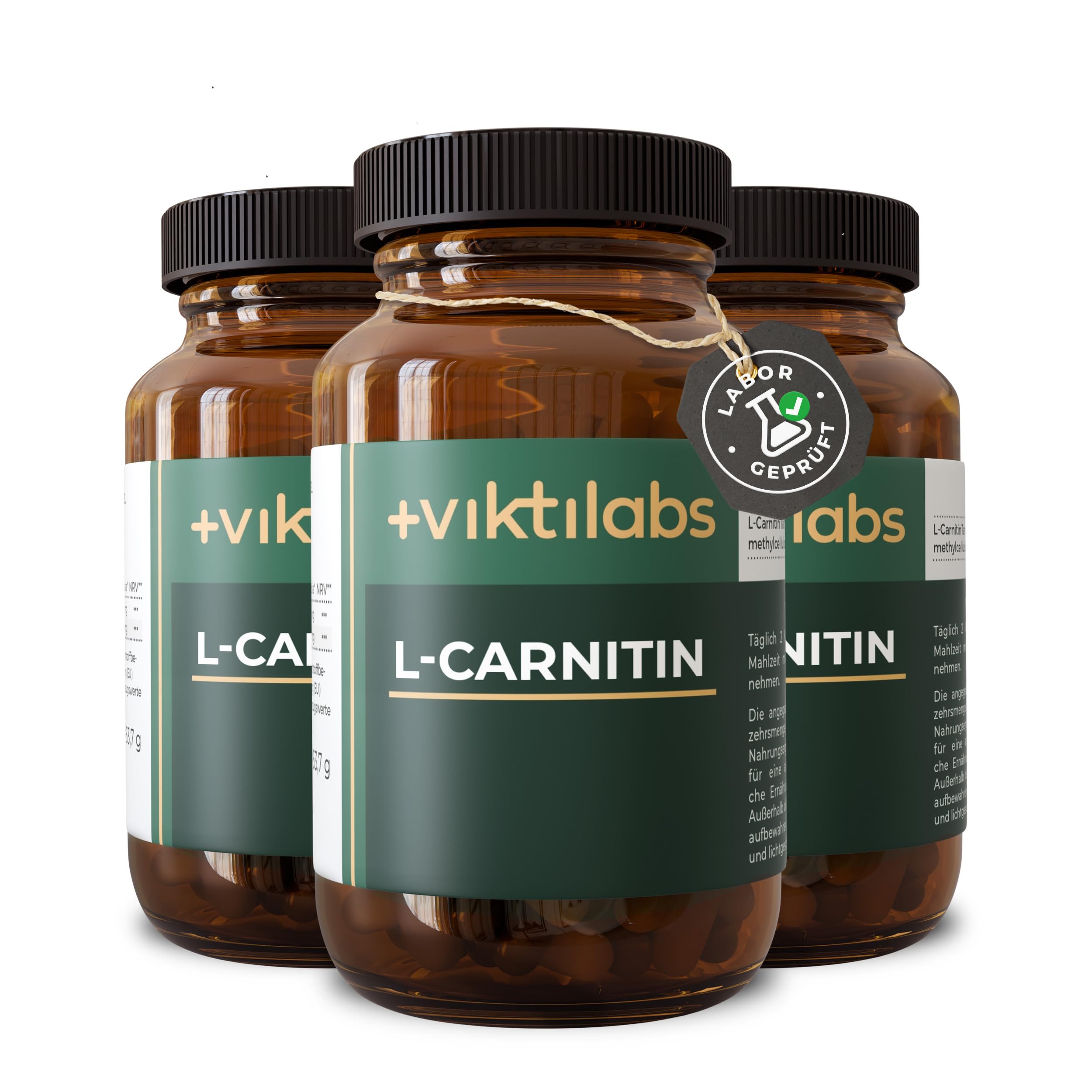 L-Carnitin - hochdosiert & rein - 340 mg L-Carnitin Tartrat pro Kapsel | Natürliche & bioaktive L-Carnitin-Form - hohe Absorptionsrate - 2 Kapseln pro Tag - 90 vegane Kapseln - ohne Zusatzstoffe