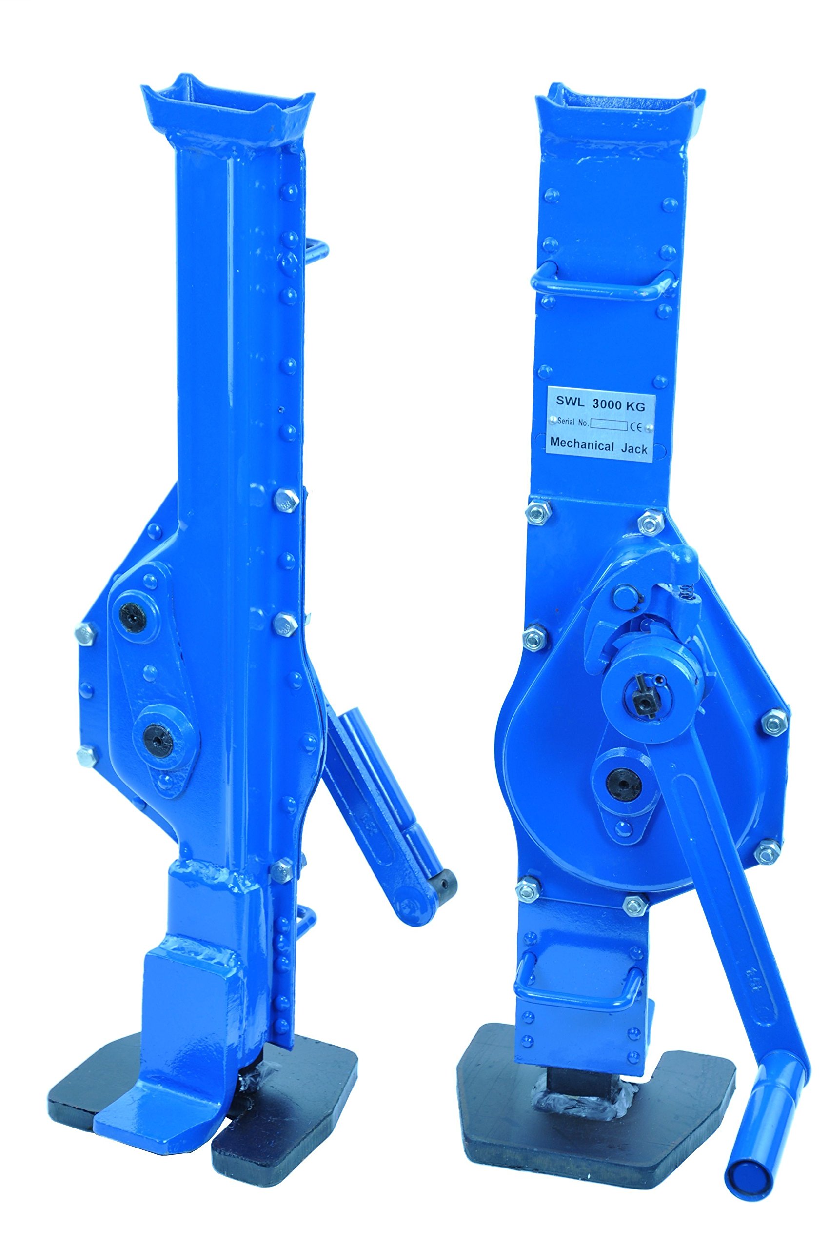 Stahlwinde 3t Stockwinde mit Ratschen-Kurbel Fußhöhe 45 mm Low Steel Jack Handwinde Winde 3000 kg