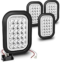 Vista 11 de TRUE MODS Kit de Luces Traseras LED Rectangulares Ámbar de 5x3 3x5 Pulgadas para Remolque [DOT FMVSS 108] [SAE I6 P P2] [Arandelas/Conectores]