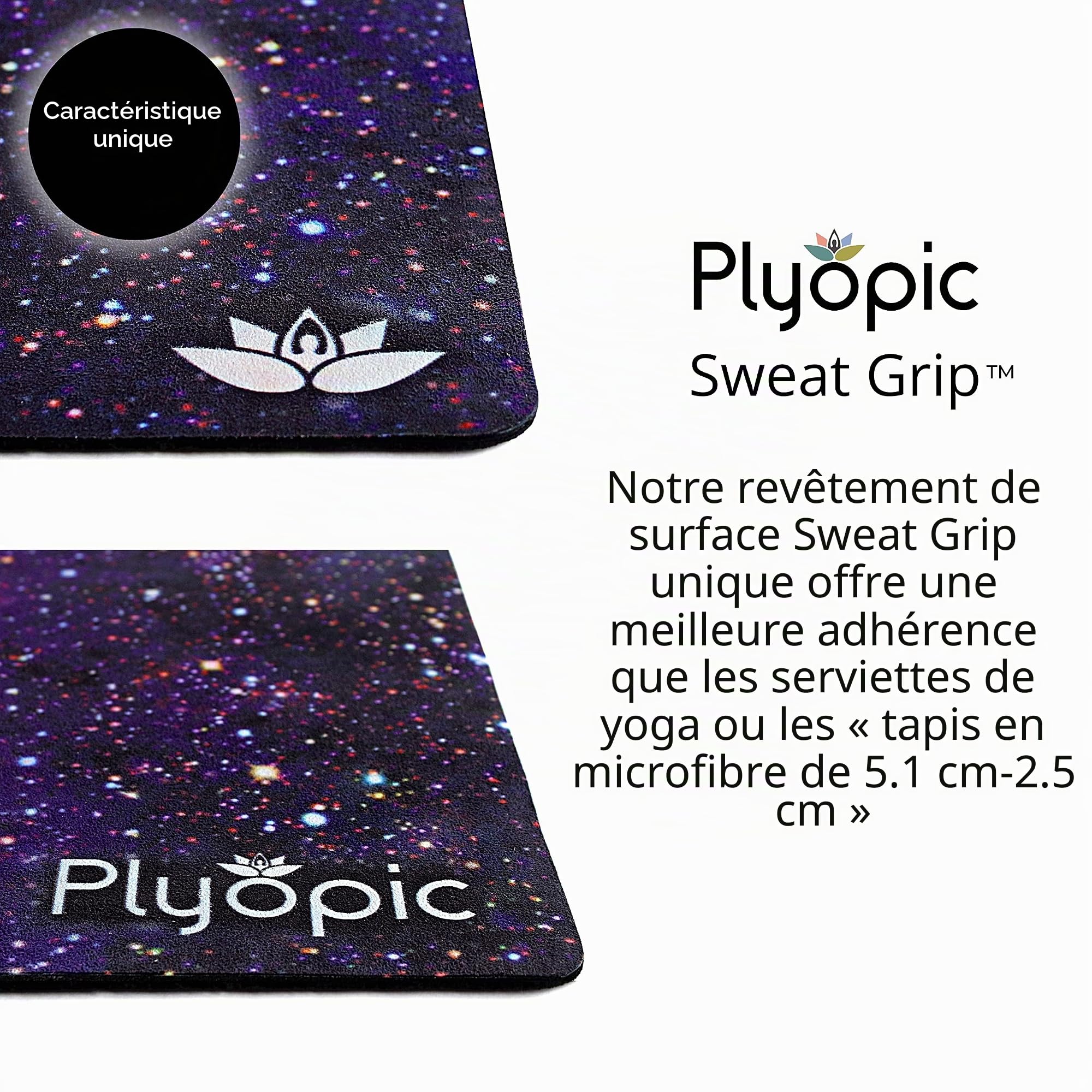 Plyopic Tapis de Hot Yoga All-In-One | Tapis/Serviette Antidérapant | Idéal pour Yoga Actif, Pilates, Exercice, Fitness, Chaud et Bikram