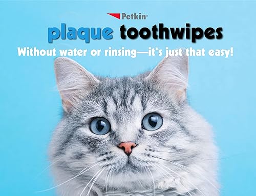 Miniatura 4 de Petkin Toallitas dentales para gatos y perros, 80 toallitas (menta fresca), fórmula natural que limpia los dientes, las encías y refresca el