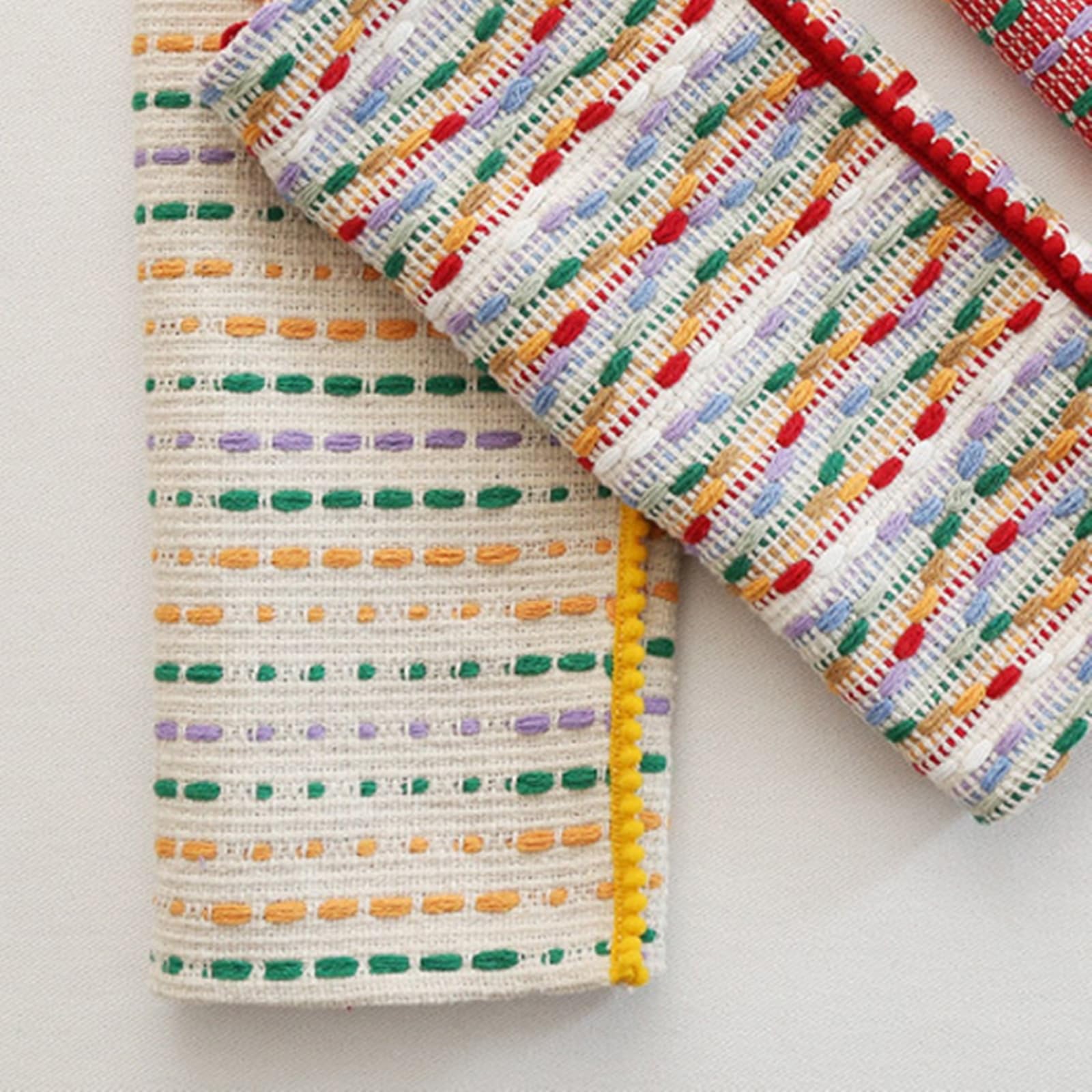 Manteles individuales de tela resistente al calor, diseño de líneas, rectangular, estilo 1, 32 x 45 cm, para cocina y hogar, juego de 10 manteles individuales navideños