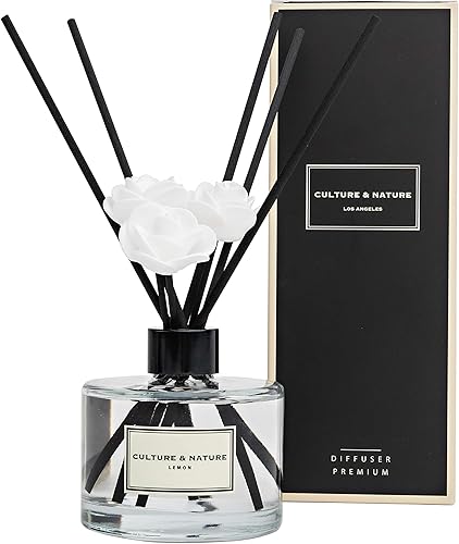 Miniatura 32 de CULTURE & NATURE - Set de difusores de varillas de 4 oz (120ml) - Difusor con varillas y aroma de algodón limpio - Fragancia para el hogar - Difusor