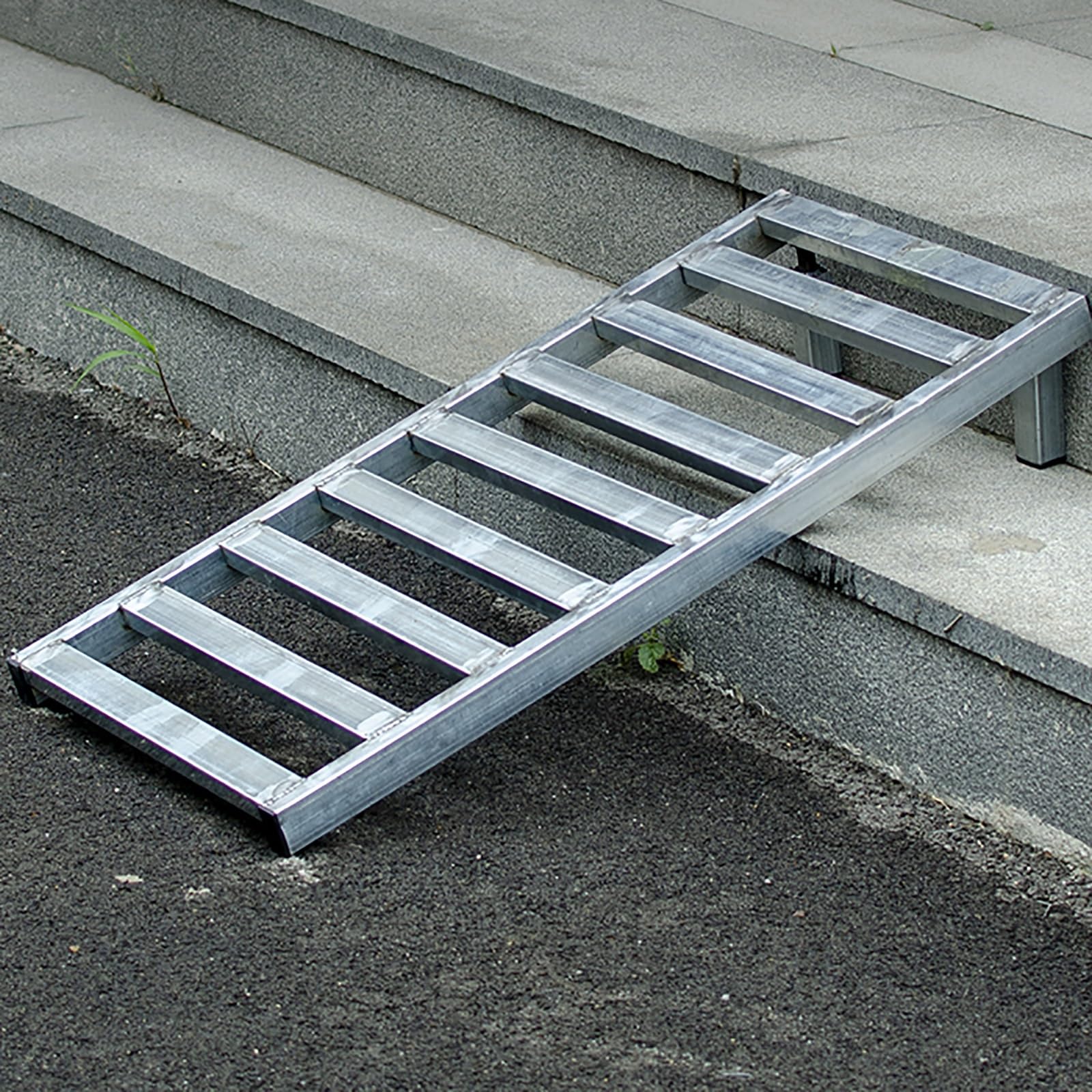 Rampa Moto de Material Galvanizado, de Metal Resistente, para Vehículos Todoterreno, Camiones y Remolques, con Altura Ajustable(40x90 cm/15.7x35.4 in)
