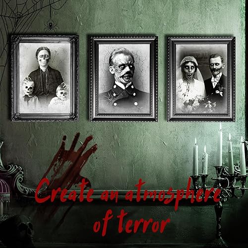 Miniatura 3 de Tuanse Decoraciones de Halloween para interiores 3D con imágenes cambiantes de rostro, retratos aterradores, portarretratos espeluznantes de