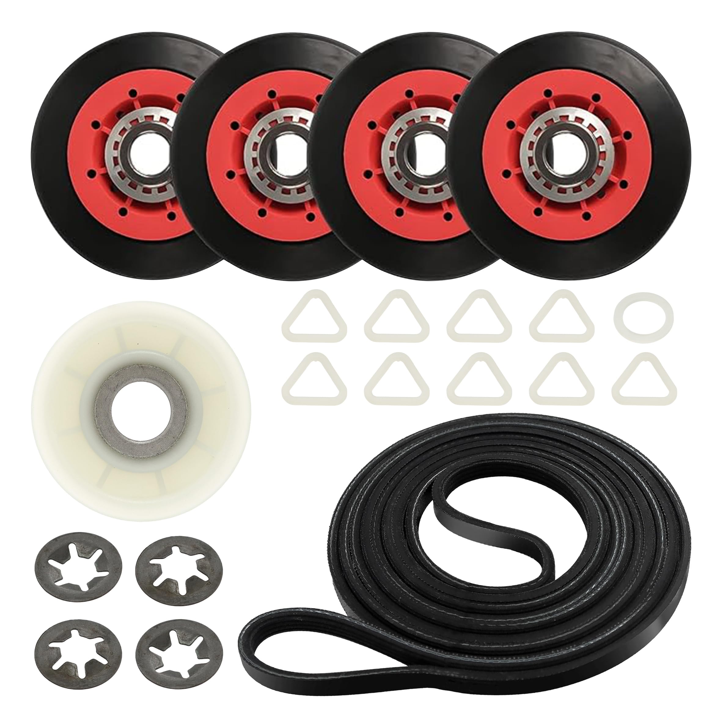 PartsBroz 4392067 Dryer Repair Kit for Whirlpool Cabrio Dryer Parts Duet, Maytag Bravos XL, Elite Kenmore Dryer Idler Pulley 279640, 661570V Dryer Belt W10314173 WPW10314173 Drum Roller for MEDB835DW4