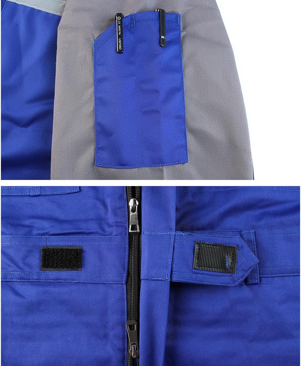Mens Reflective Coverall Work Mechanics Coverall Work Suit Hi Vis Jumpsuit Bicolor Overalls - Image 5