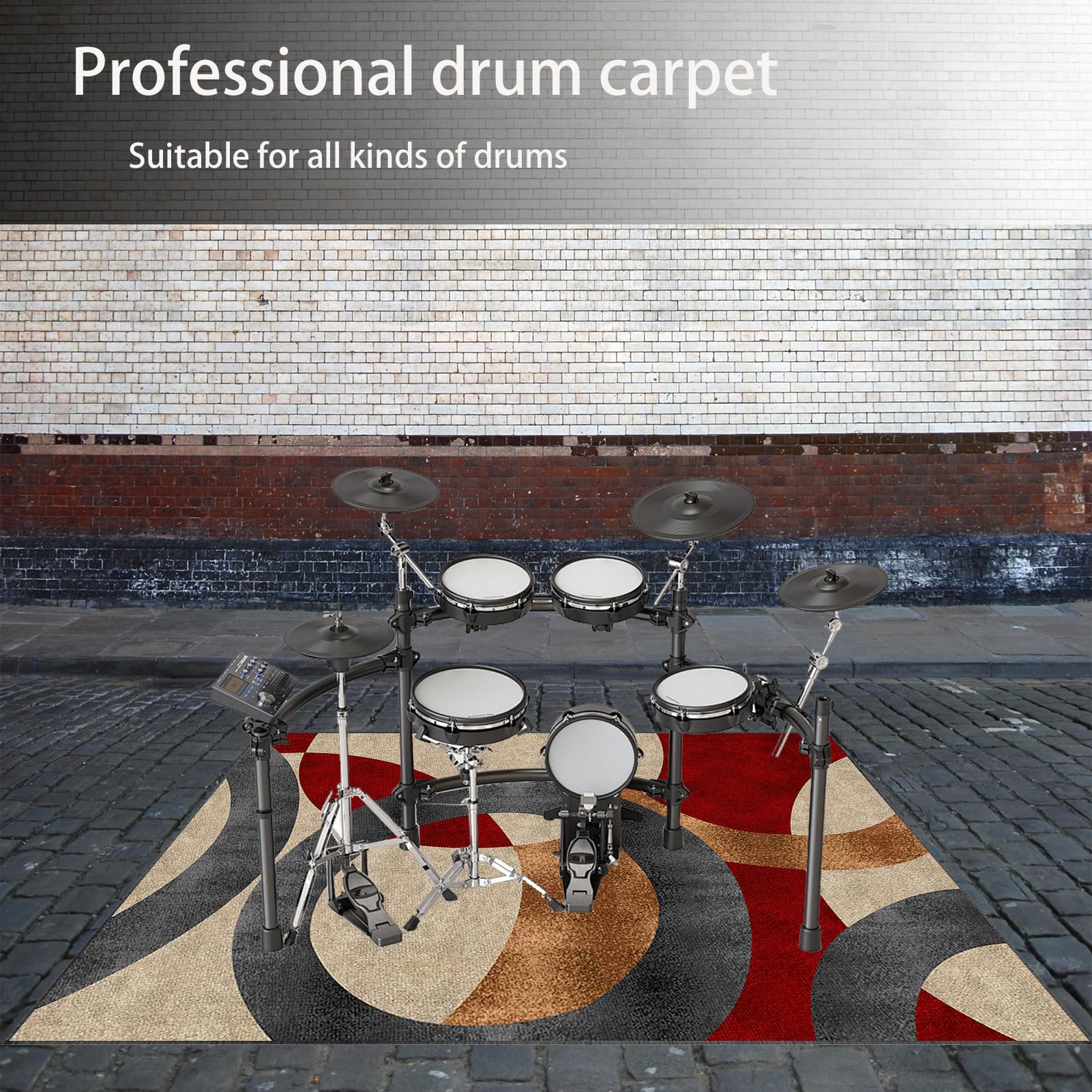 Alfombras Acusticas Electronica, Alfombra de Batería Acústico, Alfombra para Bateria Antideslizantes, Tapete de Tambor, Alfombra Bateria, Alfombrillas Insonorizada, Alfombra de Tambor 120 x 80 cm