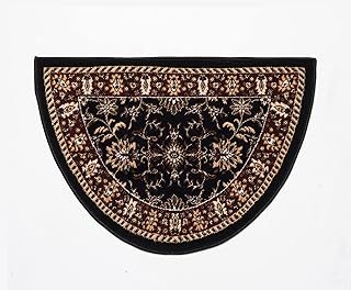 GAD Hearth Slice Fireplace Rug, Classic, Traditional, Log Cabin Decor, Accent Rug, Fire Resistant Mat, Stain Resistant, Area Rug for Bedroom, Living Room, Entryway, 2'2"x3'3" (Black/Red/Black)